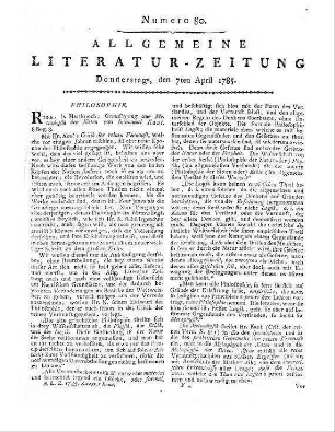 [Schummel, J. G.]: Schreiben eines Layen an den Verfasser des Versuchs einer Anleitung zur Sittenlehre für alle Menschen. Breslau: Löwe 1784