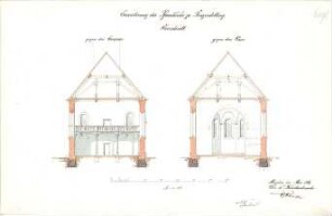 Klumpp, Karl F. A.; Bayerdilling; Pfarrkirche, Erweiterung - Schnitte