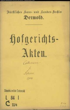 Cothmann, Ernst Friedrich gegen Jürgen Scheers Witwe - Schuldforderung