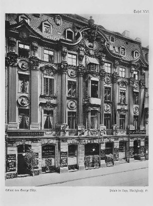 Dresden. Hauptfassade des Hotel (Palais) de Saxe, Moritzstraße