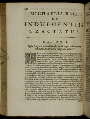 Michaelis Baii, De Indulgentiis Tractatus