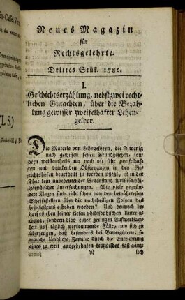 Drittes Stük. 1786.