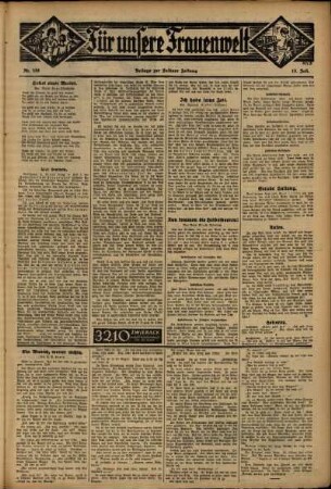 Zweite Ausgabe vom Donnerstag, den 13. Juli 1933.