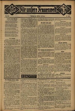 Zweite Ausgabe vom Donnerstag, den 13. Juli 1933.