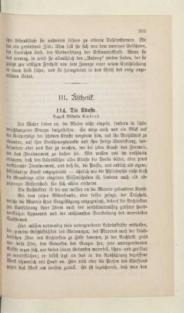 III. Ästhetik
