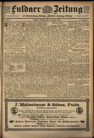 Vierte Ausgabe vom Mittwoch, den 07. Dezember 1898.