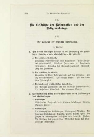 IV. Die Geschichte der Reformation und der Religionskriege