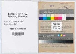 Entnazifizierung Hermann Vasen, geb. 07.10.1898 (Ingenieur)
