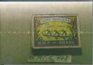 Zündholzschachtel THREE PADDLERS SAFETY MATCH N.M.F. - GHANA"