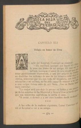 Capítulo XLI - Velada en honor de Urso