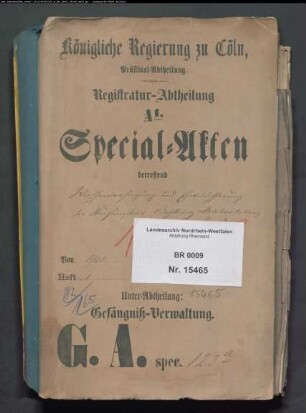 Wasserversorgung und Entwässerung der Strafanstalt Siegburg-Michaelsberg