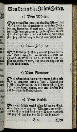 Von denen vier Jahrs-Zeiten.