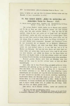 69. Aus Luthers Schrift: "Wider die mörderischen und räuberischen Rotten der Bauern." 1525