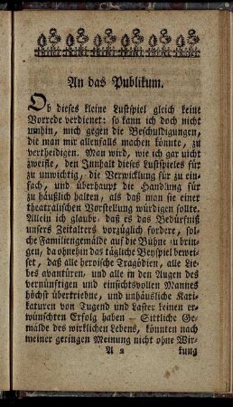 An das Publikum.