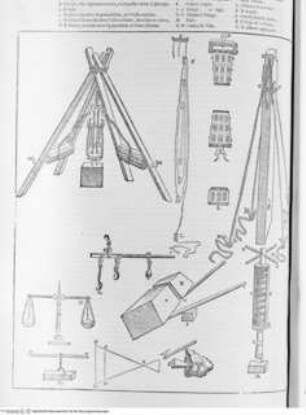 I dieci libri dell'architettura di M Vitruvio tradutti et commentati da Monsignor Barbaro eletto patriarca d'Aquileggia., 10. Buch: Libro decimo della architettura di M. Vitruvio., 8. Kapitel (Seite 262): Hebemaschinen