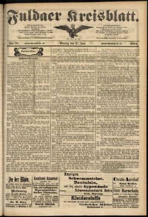Zweite Ausgabe vom Montag, den 27. Juni 1904.