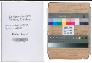 Entnazifizierung Arnold Pfeifer , geb. 23.11.1896 ()