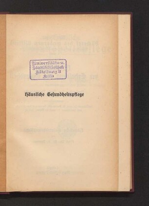 Häusliche Gesundheitspflege