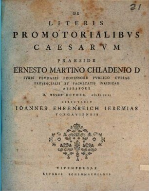 De Literis Promotorialibvs Caesarvm