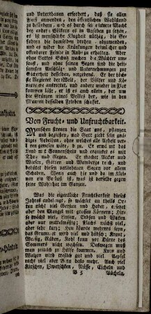 Von Frucht- und Unfruchtbarkeit.