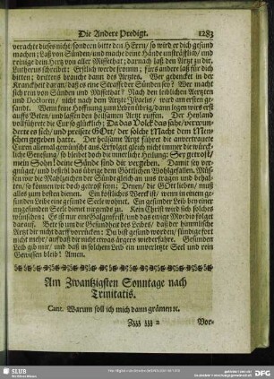Am Zwantzigsten Sonntage nach Trinitatis