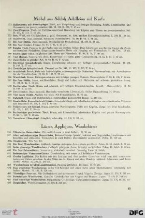 Möbel aus Schloss Achilleion auf Korfu (Nr. 373-395)