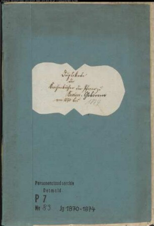 Kirchenbuchduplikate der katholischen Gemeinde Beelen (GHT 1870-1874). (Gemeinde: Beelen, kath. Gemeinde)