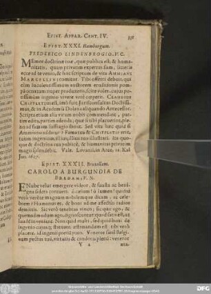 Epist. XXXII. Bruxellam. Carolo A Burgundia De Bredam, V. N.