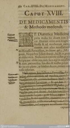 CAPUT XVIII. DE MEDICAMENTIS & METHODO MEDENDI.