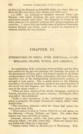 Chapter XI. Intercourse of China with Portugal, Spain, Holland, France, Russia, and America