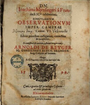 Singularium observationum imperialis camerae centuriae VI