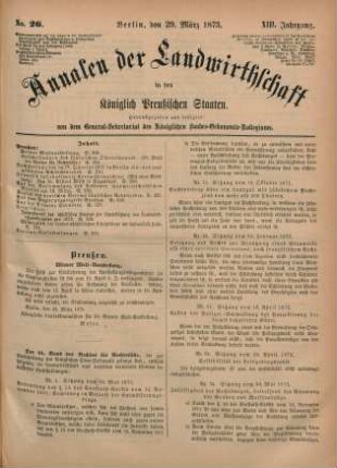 No. 26. Berlin, den 29. März 1873. XIII. Jahrgang.