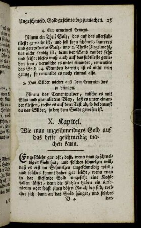 X. Kapitel. Wie man ungeschmeidiges Gold auf das beste geschmeidig machen kann.
