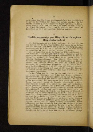 16. Ausführungsgesetze zum Bürgerlichen Gesetzbuch (Hypothekenbanken).