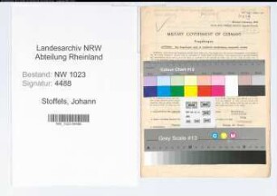Entnazifizierung Johann Stoffels , geb. 10.01.1886 (Zinkmeister)