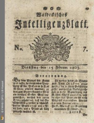 No. 7. Dienstag den 15 Februar 1803