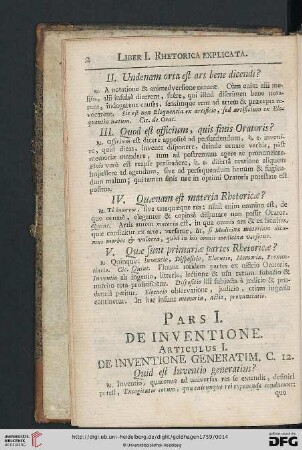 Pars I: De inventione