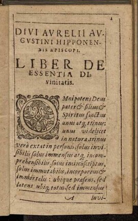 Liber De Essentia Divinitatis.