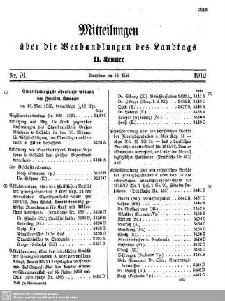 91. Sitzung