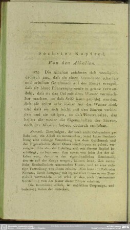 Sechstes Kapitel. Von den Alkalien