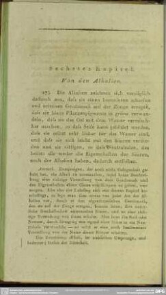 Sechstes Kapitel. Von den Alkalien