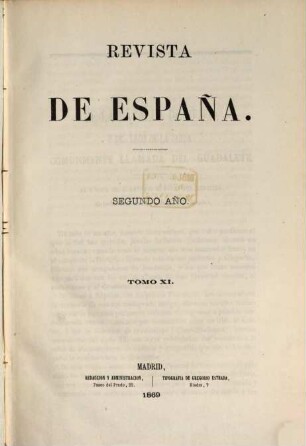 Revista de España. 11 = Año 2. 1869