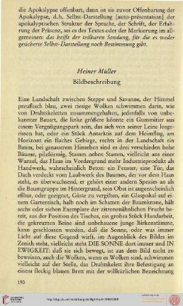 Heiner Müller: Bildbeschreibung