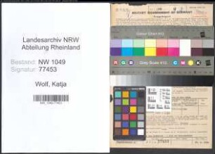 Entnazifizierung Katja Wolf , geb. 07.06.1900 (Musiklehrerin)