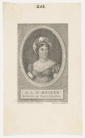 Bildnis der A. L. G. Necker, Baronne de Staël Holstein
