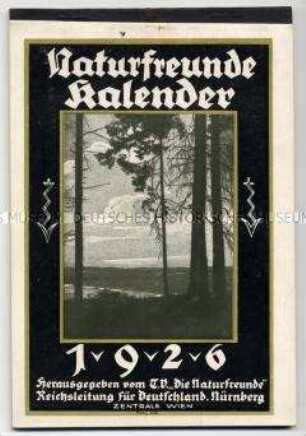 Kalender des Vereins "Die Naturfreunde" für das Jahr 1926