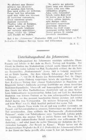 Unterhaltungsabend des Johanneums