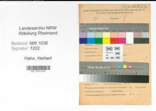 Entnazifizierung Herbert Hahn , geb. 31.12.1903 (Prokurist)