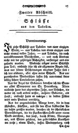 Zweiter Abschnitt. Schlüsse aus den Tabellen