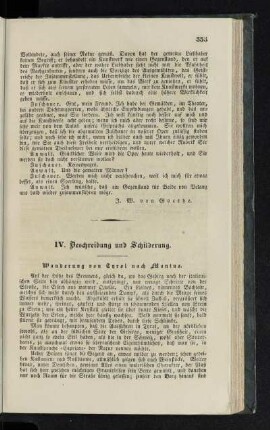 IV. Beschreibung und Schilderung